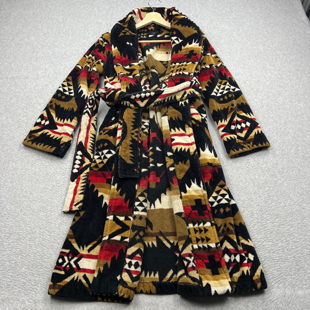 Pendleton Nehalem Robe Womens Small Aztec Southwestern Belted Cotton Terry Wrap